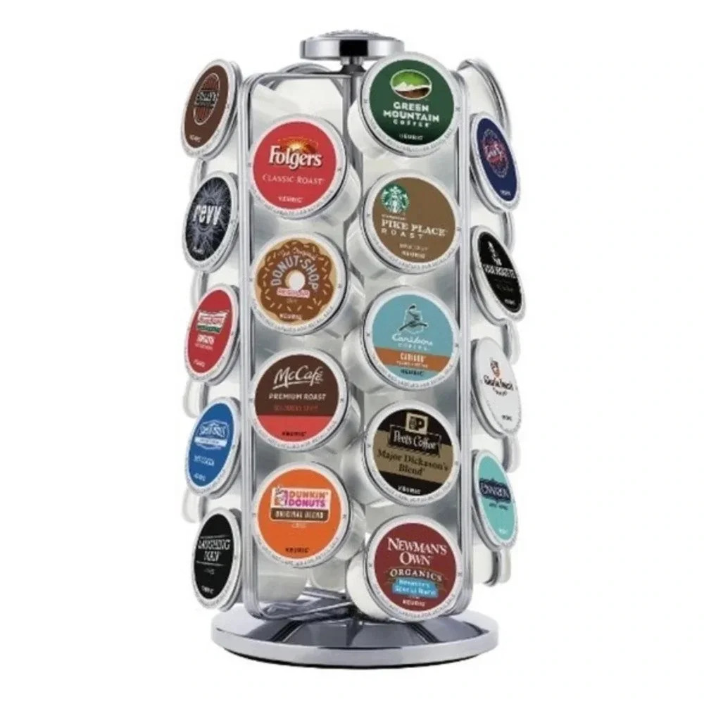 K Cup Pod Silver Turnable Carousel